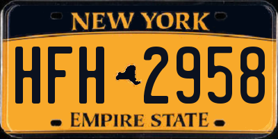NY license plate HFH2958