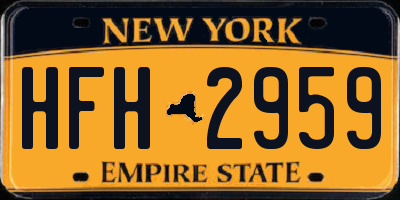 NY license plate HFH2959