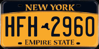 NY license plate HFH2960