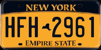 NY license plate HFH2961