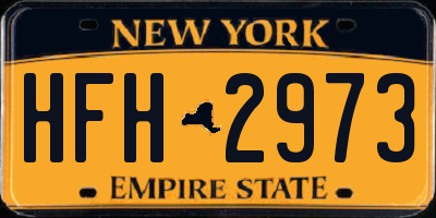 NY license plate HFH2973