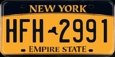 NY license plate HFH2991