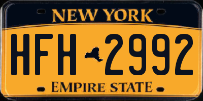 NY license plate HFH2992