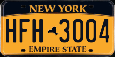 NY license plate HFH3004