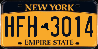 NY license plate HFH3014