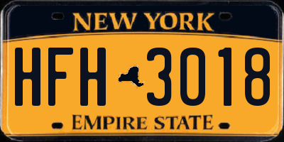 NY license plate HFH3018