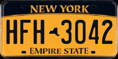 NY license plate HFH3042