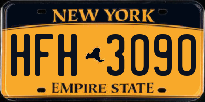 NY license plate HFH3090