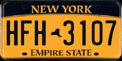 NY license plate HFH3107