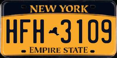 NY license plate HFH3109