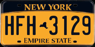 NY license plate HFH3129