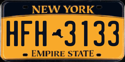 NY license plate HFH3133