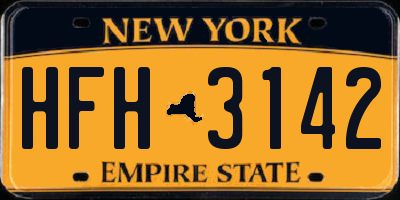 NY license plate HFH3142