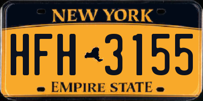 NY license plate HFH3155