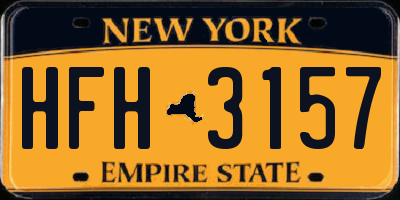 NY license plate HFH3157