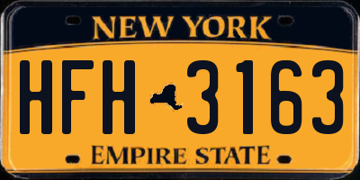 NY license plate HFH3163