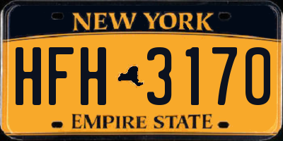 NY license plate HFH3170