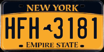 NY license plate HFH3181