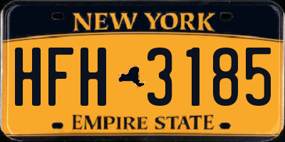 NY license plate HFH3185
