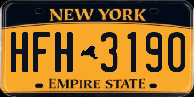 NY license plate HFH3190