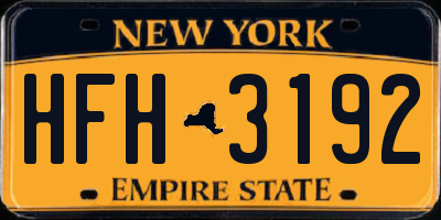 NY license plate HFH3192