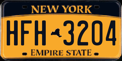 NY license plate HFH3204