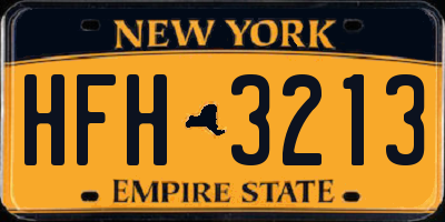 NY license plate HFH3213