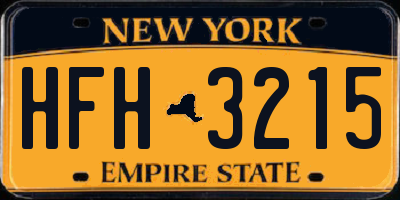 NY license plate HFH3215