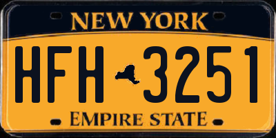 NY license plate HFH3251