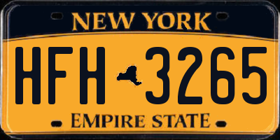 NY license plate HFH3265