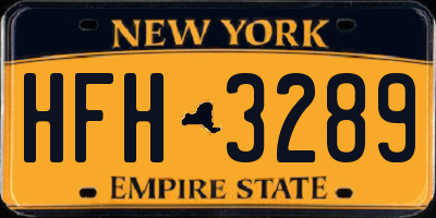 NY license plate HFH3289