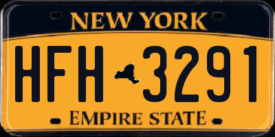 NY license plate HFH3291