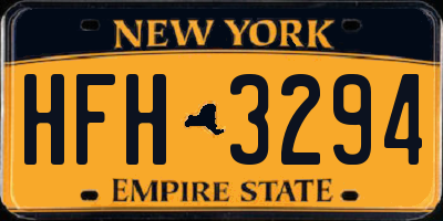 NY license plate HFH3294