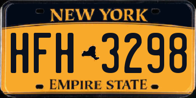 NY license plate HFH3298