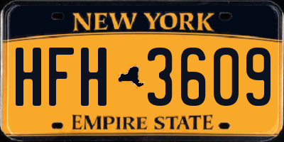 NY license plate HFH3609