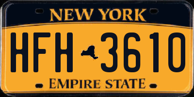 NY license plate HFH3610