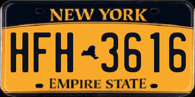 NY license plate HFH3616