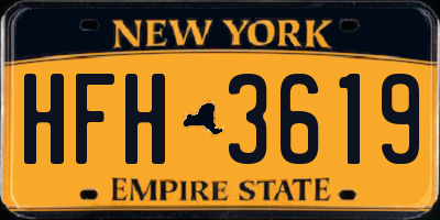 NY license plate HFH3619