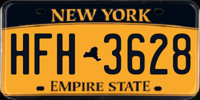 NY license plate HFH3628