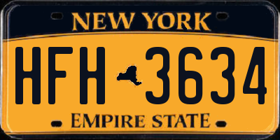 NY license plate HFH3634