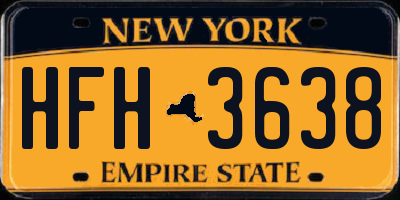 NY license plate HFH3638