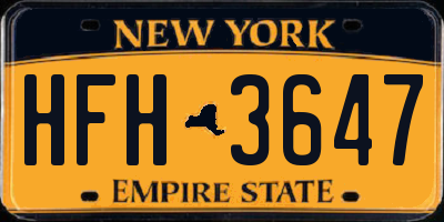 NY license plate HFH3647