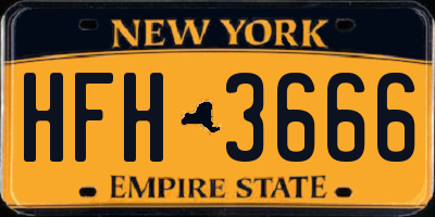 NY license plate HFH3666