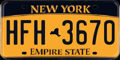 NY license plate HFH3670