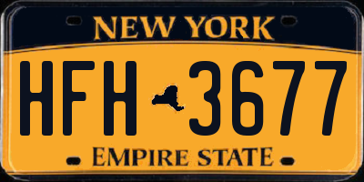 NY license plate HFH3677
