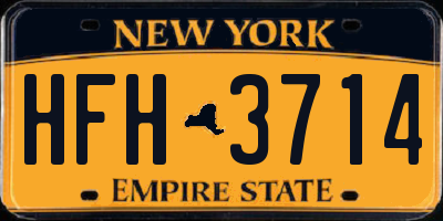 NY license plate HFH3714