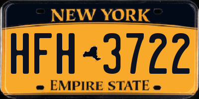NY license plate HFH3722