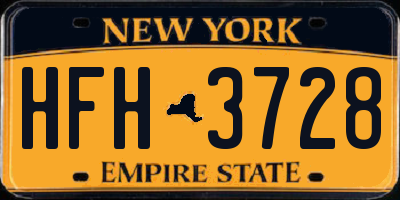 NY license plate HFH3728