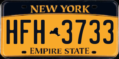 NY license plate HFH3733