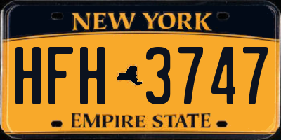 NY license plate HFH3747